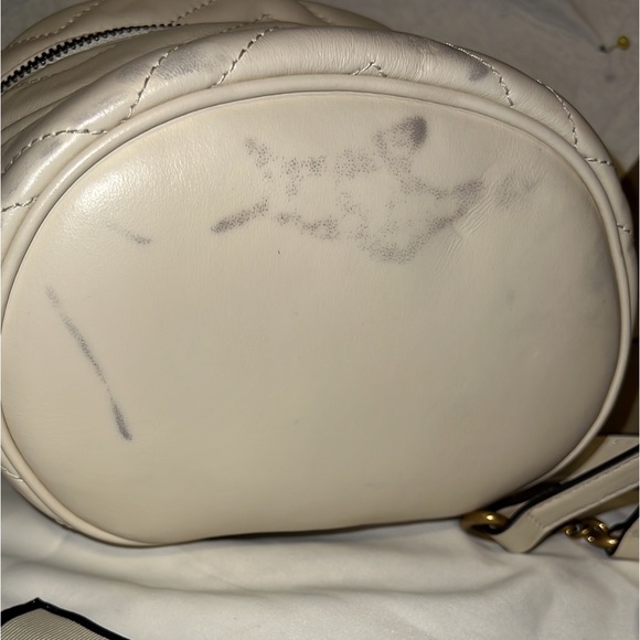 Gucci GG MARMONT MINI TOP HANDLE BAG Backpack BeigeLeather/Mini Backpack/Bag - Picture 10 of 15